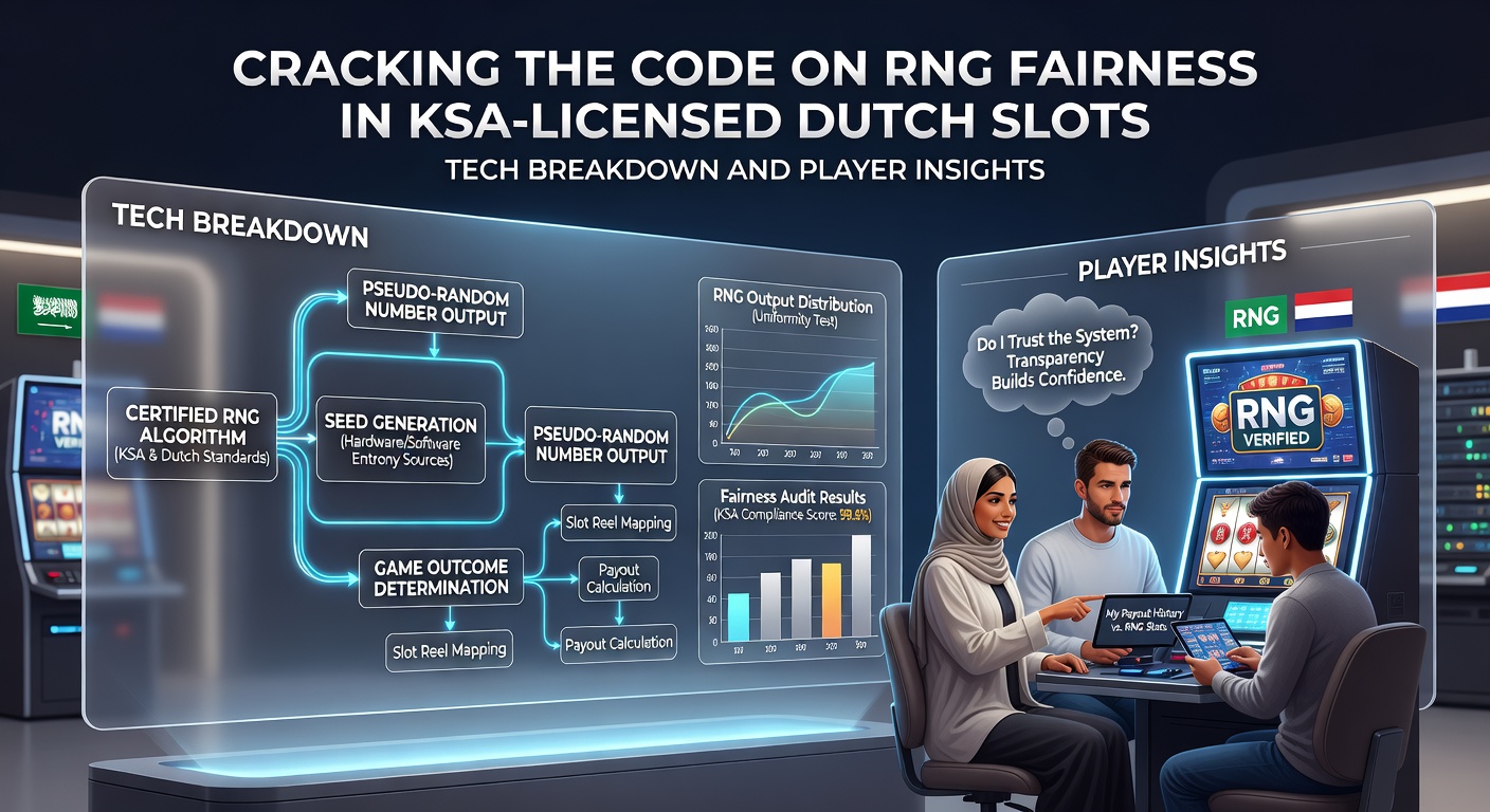 Grafiek met RNG-testresultaten en certificeringslogo's van labs voor KSA-slots