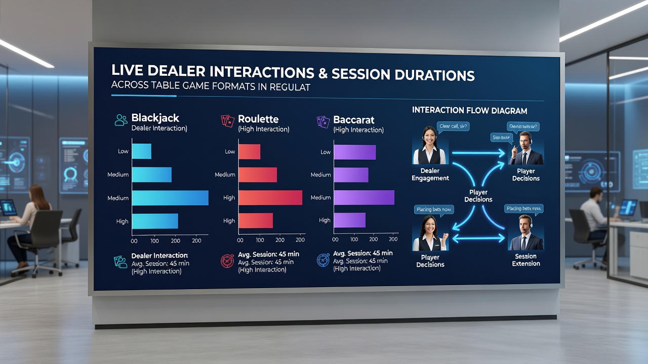 Vergelijking van sessieduren in verschillende live dealer tafelspellen op mobiel